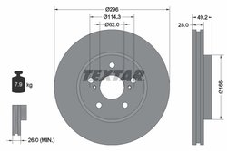 DISC FRANA TEXTAR 92135800 - Compatibil cu LANDWIND (JMC), LEXUS, TOYOTA, TOYOTA (GAC)