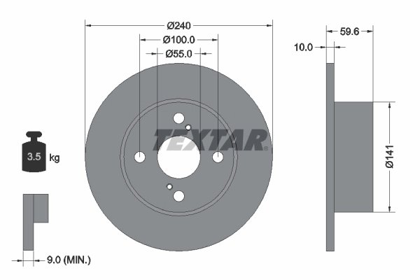 DISC FRANA TEXTAR 92136000 - Compatibil cu TOYOTA