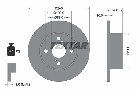 DISC FRANA TEXTAR 92136000 - Compatibil cu TOYOTA