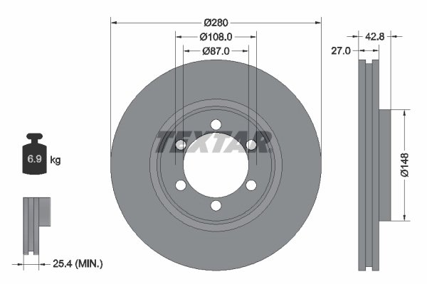 Disc frana Textar 92136503