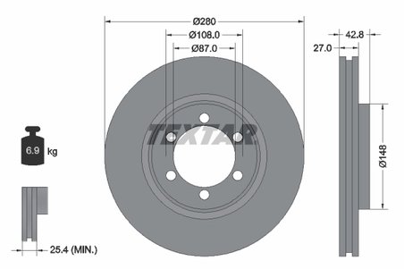 Disc frana Textar 92136503