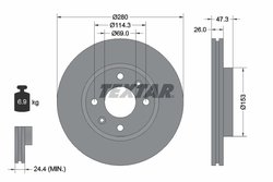 DISC FRANA TEXTAR 92136600 - Compatibil cu HYUNDAI, HYUNDAI (BEIJING), KIA, KIA (DYK)