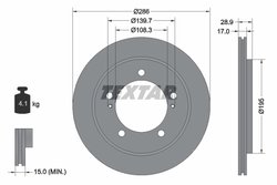 DISC FRANA TEXTAR 92136800 - Compatibil cu CHEVROLET, SUZUKI