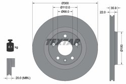 DISC FRANA TEXTAR 92137103 - Compatibil cu AUDI