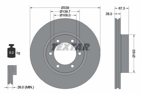 Disc frana Textar 92137303