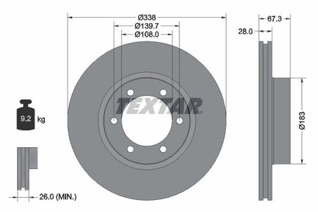Disc frana Textar 92137303