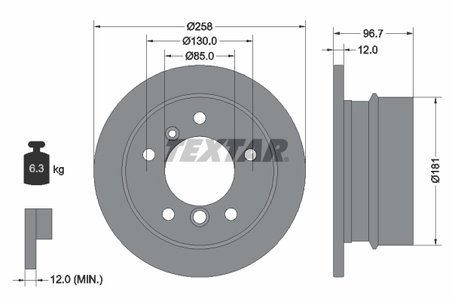 DISC FRANA TEXTAR 92137503 - Compatibil cu DODGE, FREIGHTLINER, MERCEDES-BENZ, PUCH, VW