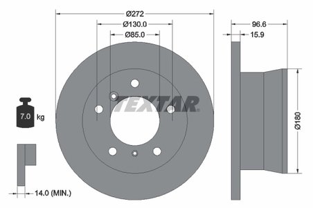 DISC FRANA TEXTAR 92137603 - Compatibil cu DODGE, FREIGHTLINER, MERCEDES-BENZ, PUCH, VW