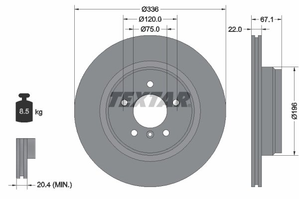 DISC FRANA TEXTAR 92137905 - Compatibil cu BMW