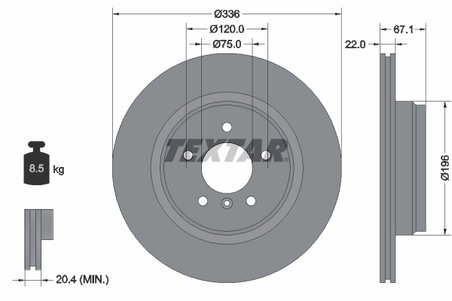 DISC FRANA TEXTAR 92137905 - Compatibil cu BMW