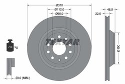 DISC FRANA TEXTAR 92140703 - Compatibil cu AUDI, AUDI (FAW), AUDI (SAIC), CUPRA, SEAT, SKODA, VW, VW (FAW), VW (SVW)