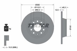 DISC FRANA TEXTAR 92140803 - Compatibil cu AUDI, AUDI (FAW), SEAT, SKODA, SKODA (SVW), VW, VW (FAW), VW (SVW)