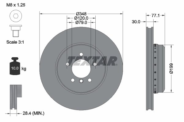 DISC FRANA TEXTAR 92141825 - Compatibil cu BMW