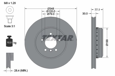 DISC FRANA TEXTAR 92141825 - Compatibil cu BMW