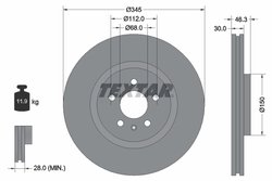 DISC FRANA TEXTAR 92143903 - Compatibil cu AUDI