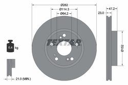 DISC FRANA TEXTAR 92144403 - Compatibil cu ACURA, BYD, HONDA, HONDA (DONGFENG)