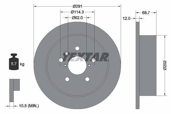 DISC FRANA TEXTAR 92144203 - Compatibil cu TOYOTA