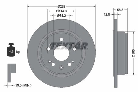 DISC FRANA TEXTAR 92144500 - Compatibil cu HONDA
