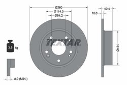 DISC FRANA TEXTAR 92144603 - Compatibil cu HONDA