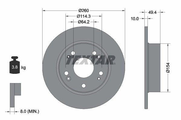 DISC FRANA TEXTAR 92144603 - Compatibil cu HONDA