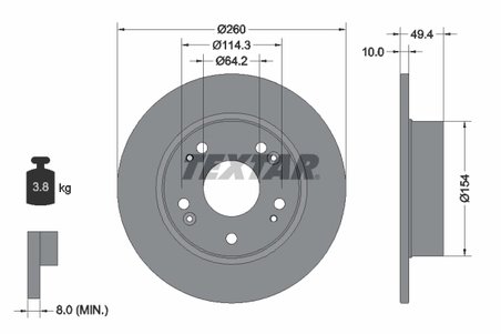 DISC FRANA TEXTAR 92144603 - Compatibil cu HONDA