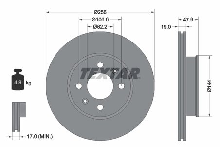 DISC FRANA TEXTAR 92144700 - Compatibil cu HYUNDAI, INOKOM