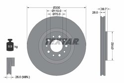 DISC FRANA TEXTAR 92145103 - Compatibil cu ALFA ROMEO, JEEP, JEEP (GAC FCA)