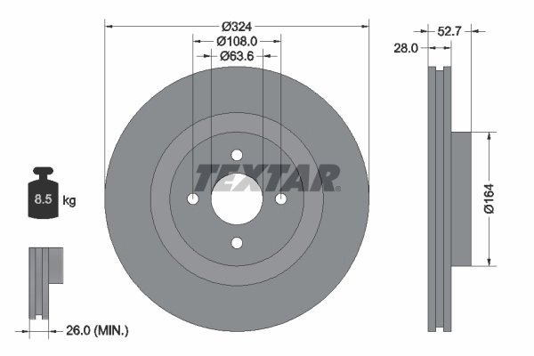 DISC FRANA TEXTAR 92146400 - Compatibil cu FORD