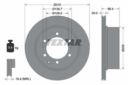 DISC FRANA TEXTAR 92146703 - Compatibil cu HYUNDAI, HYUNDAI (HUATAI), LANDWIND (JMC)