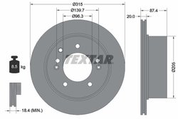 DISC FRANA TEXTAR 92147400 - Compatibil cu KIA