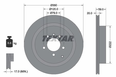 DISC FRANA TEXTAR 92147703 - Compatibil cu LAND ROVER