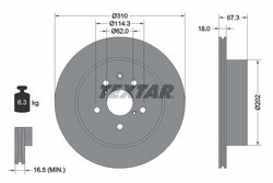 DISC FRANA TEXTAR 92148003 - Compatibil cu LEXUS, TOYOTA, TOYOTA (FAW)