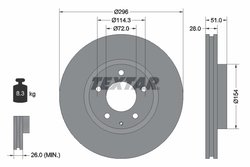 Disc frana Textar 92148100