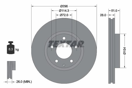 DISC FRANA TEXTAR 92148100 - Compatibil cu MAZDA