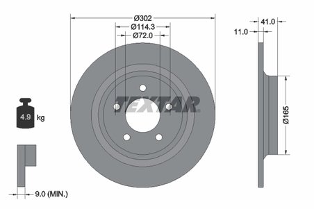 DISC FRANA TEXTAR 92148200 - Compatibil cu MAZDA, NISSAN
