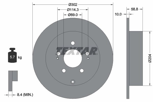 Disc frana Textar 92148403