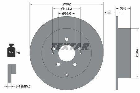 Disc frana Textar 92148403