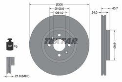 DISC FRANA TEXTAR 92149503 - Compatibil cu RENAULT