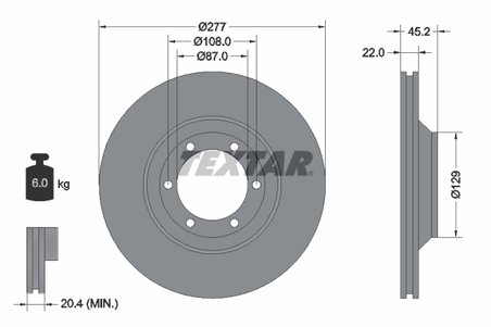 DISC FRANA TEXTAR 92149400 - Compatibil cu GALLOPER, HYUNDAI, MITSUBISHI