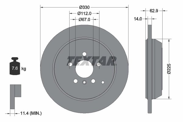 DISC FRANA TEXTAR 92150803 - Compatibil cu MERCEDES-BENZ