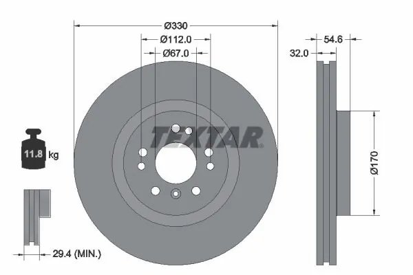DISC FRANA TEXTAR 92150605 - Compatibil cu MERCEDES-BENZ