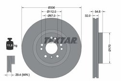 DISC FRANA TEXTAR 92150605 - Compatibil cu MERCEDES-BENZ