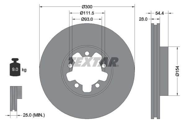 DISC FRANA TEXTAR 92151903 - Compatibil cu FORD, FORD (JMC), FORD AUSTRALIA