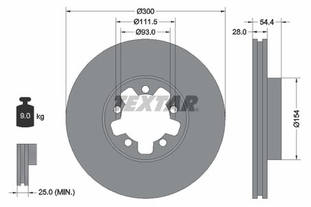 DISC FRANA TEXTAR 92151903 - Compatibil cu FORD, FORD (JMC), FORD AUSTRALIA