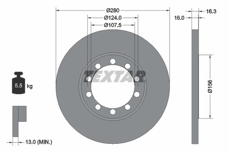 DISC FRANA TEXTAR 92152000 - Piesa auto compatibila cu mai multe marci