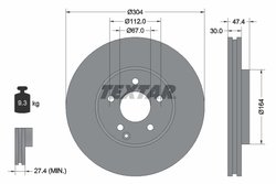 DISC FRANA TEXTAR 92152105 - Compatibil cu MERCEDES-BENZ