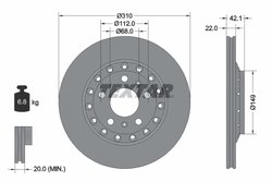 DISC FRANA TEXTAR 92152303 - Compatibil cu AUDI, VW