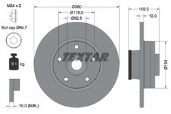 DISC FRANA TEXTAR 92153703 - Compatibil cu NISSAN, OPEL, RENAULT, VAUXHALL