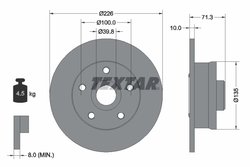 DISC FRANA TEXTAR 92153800 - Compatibil cu SEAT, VW