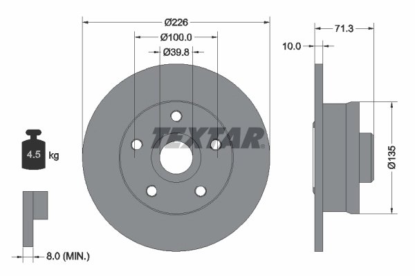 Disc frana Textar 92153800